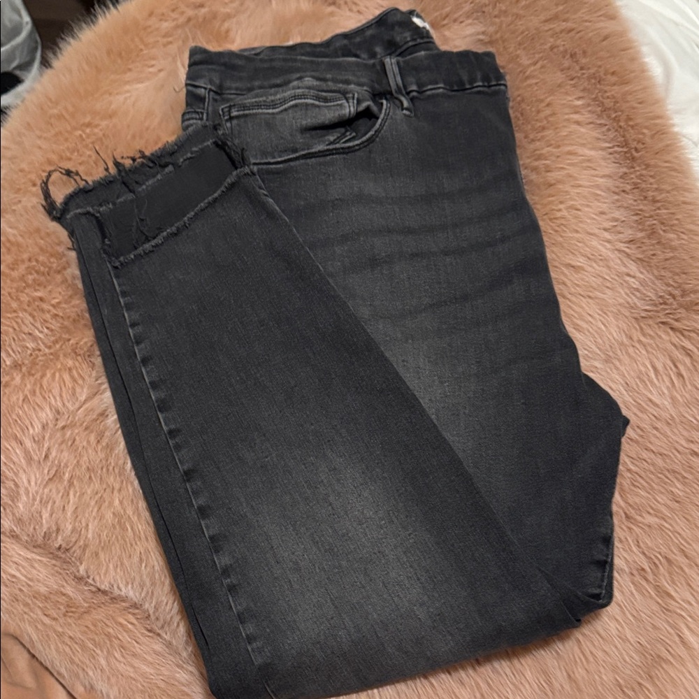 Good American Black/Charcoal Ankle Skinny Jeans